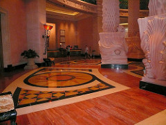 marble floor in Atlantis lobby