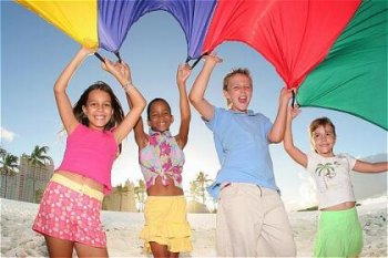 Kids having fun at Atlantis, Paradise Island